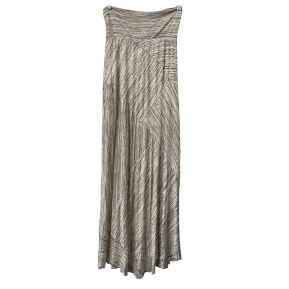 Mystree Block Panel Pull On Maxi Skirt Womens Small Patchwork Flowy Neutral NEW - Picture 1 of 7